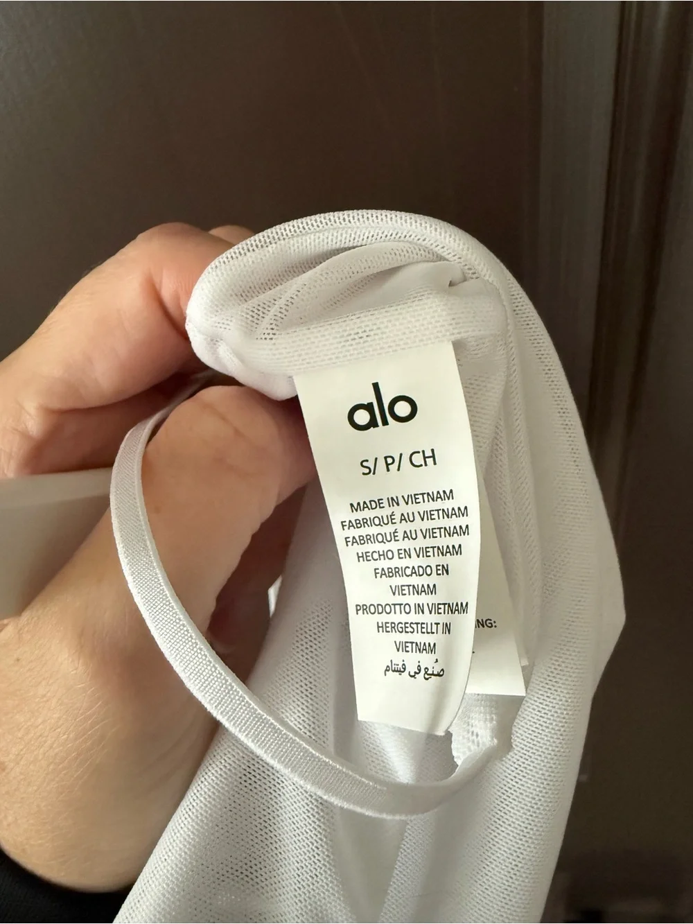 ALO Yoga Airmesh Venus Bralette White Sheer Mesh S Small